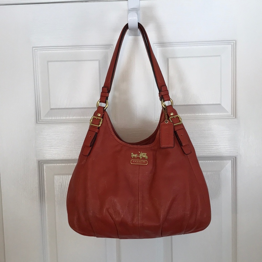 Coach Madison Maggie Burnt Orange Leather Purse